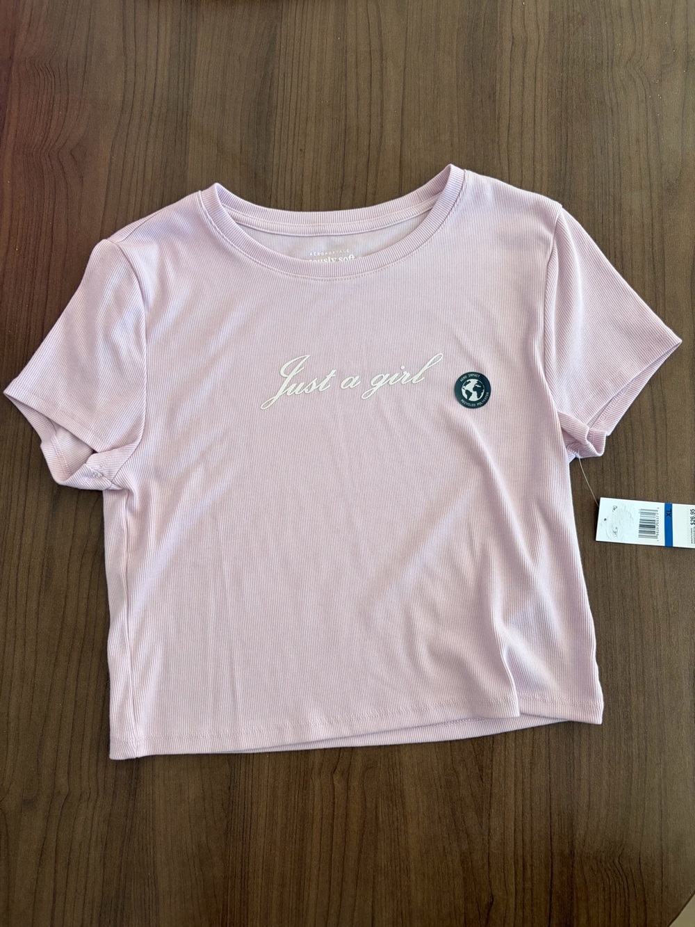Aeropostale Light Pink "Just a Girl" Short Sleeve Tee